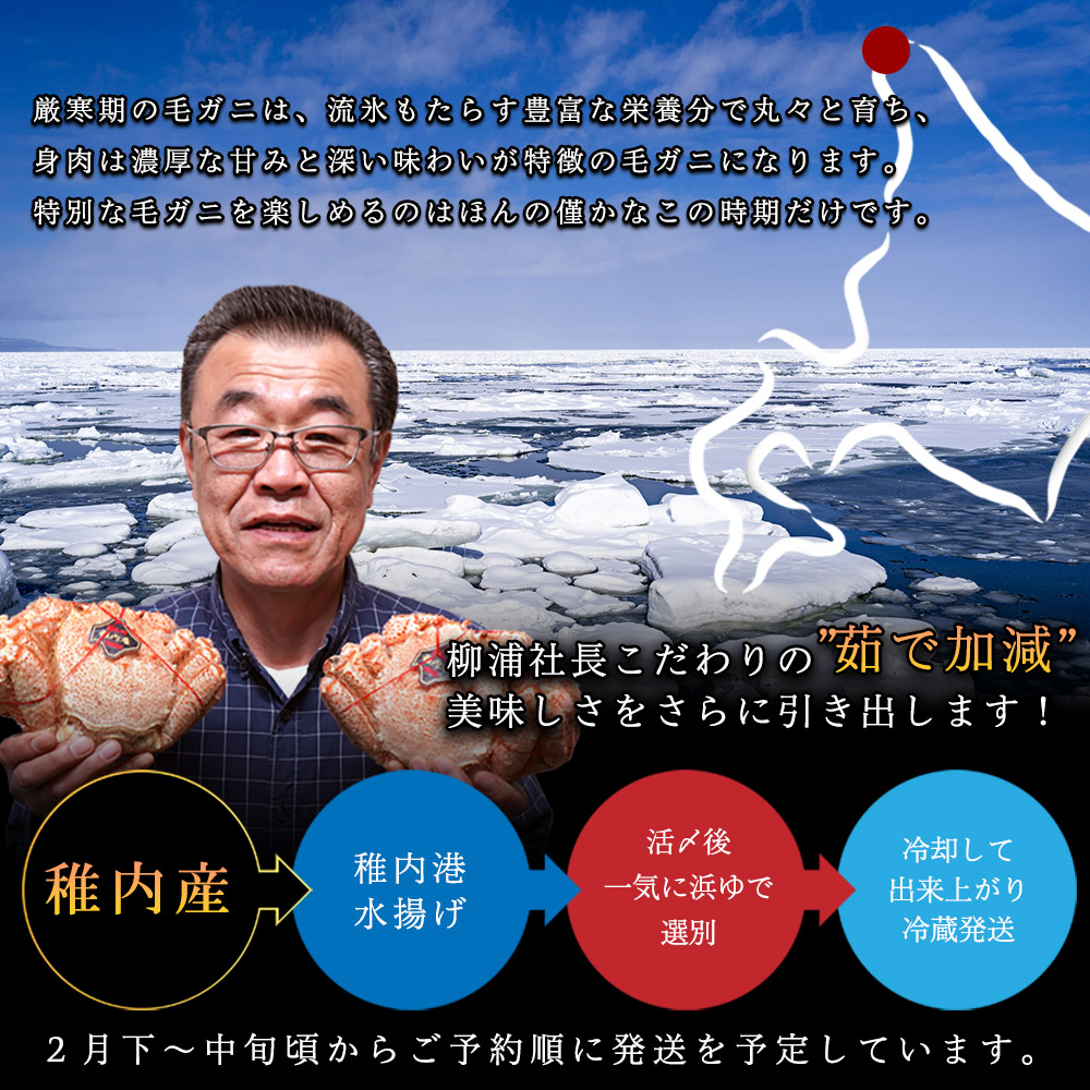 北海道稚内産海明け毛がに産地直送