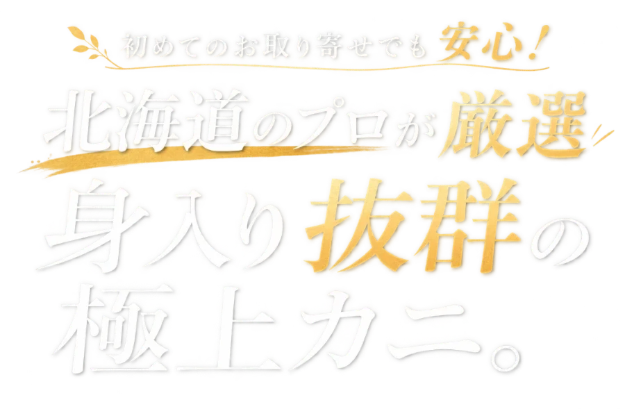 初めての通販お取り寄せでも安心！カニのプロが厳選 北海道稚内産・身入り抜群の極上毛ガニ。