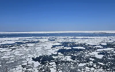 北海道オホーツク海と水揚げされたほたて