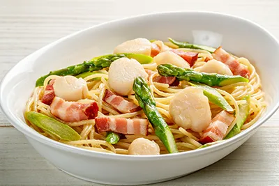 パスタの具材にしたホタテ