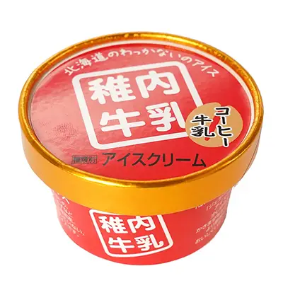 コーヒー牛乳味の稚内牛乳アイス