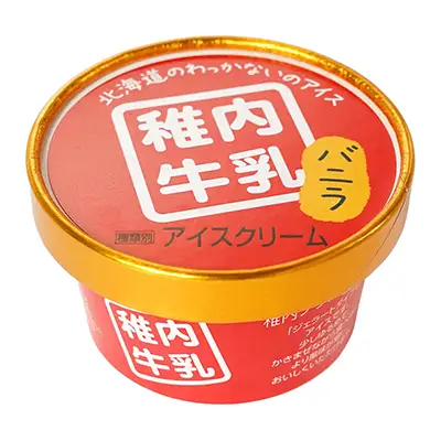 バニラ味の稚内牛乳アイス