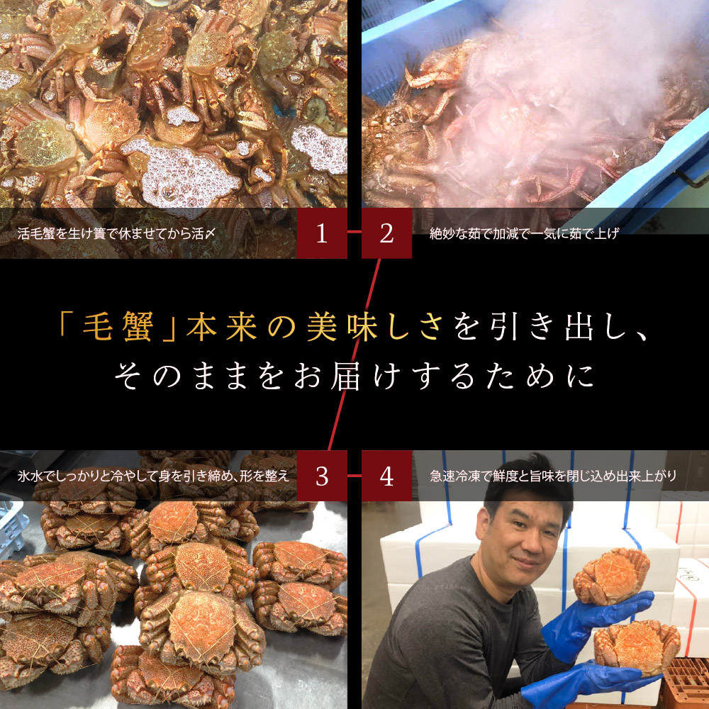 自然解凍するだけの毛ガニ