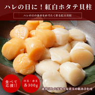 【ホタテ】北海道オホーツク産 紅白ホタテ冷凍貝柱600g(白玉・紅玉 各300g)