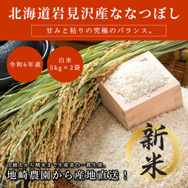 【早割】【令和6年新米】北海道岩見沢産ななつぼし5キロ×2袋(合計10キロ)