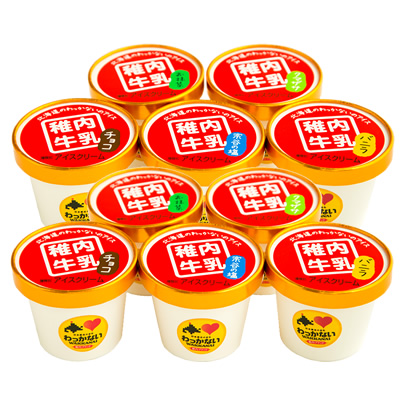 【稚内ブランド認定】稚内牛乳アイスクリーム10個セット(5種類×2個)送料無料
