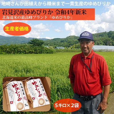【令和4年新米】北海道岩見沢産ゆめぴりか5キロ×2袋